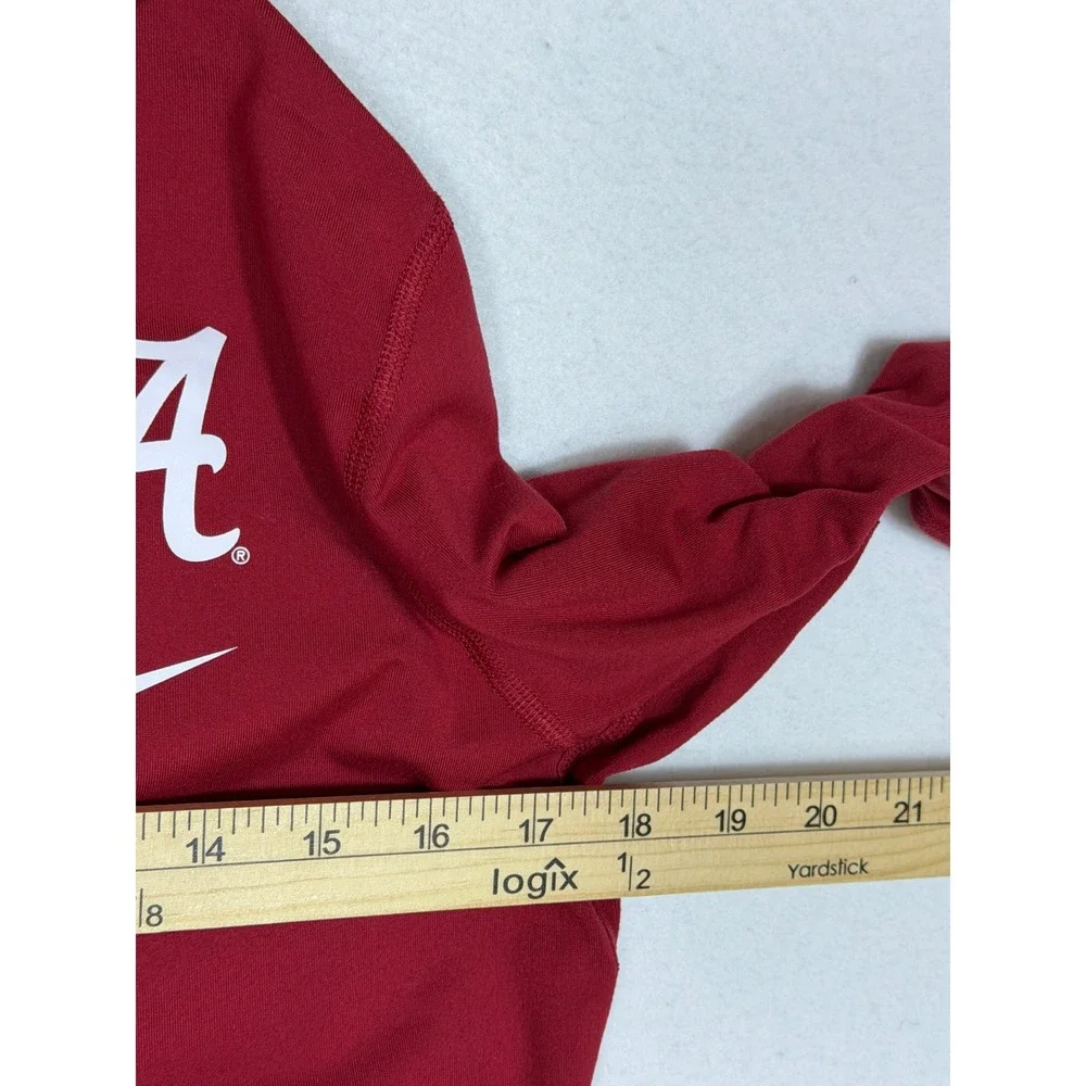 Nike Alabama Crimson Tide Pullover Women‎ Medium Red Dri-FIT 1/2 Zip Thumbholes